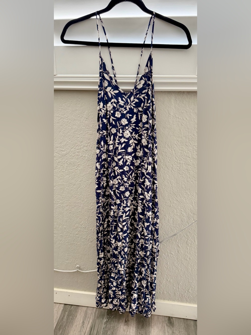 Old Navy Navy & White Floral Slip Jumpsuit
